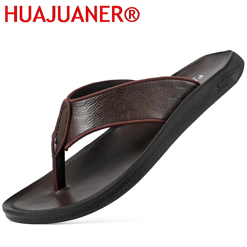 Flip Flop Leather Men - Sandalias Casuales de Verano para Hombre,