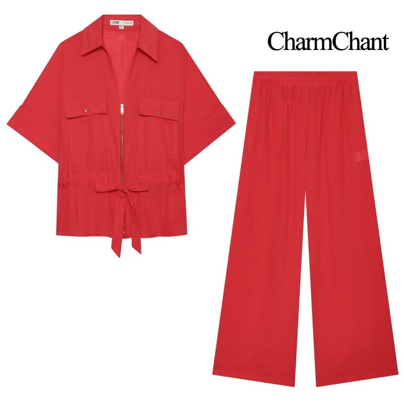 CHARMCHANT Traje de dos piezas - Short Linen Drawstring reseña y precio
